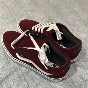 Vans Maroon Sneakers with White Details